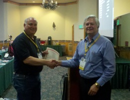 Jerry Horne recieves his observer award.